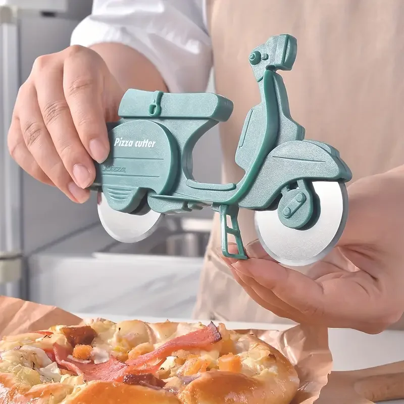 Motorcycle Pizza Wheel Cutter Creative Bicycle Plastic Pizza Knife Kitchen Gadgets For Slicing And Serving Pizza Cutter Pizza Knife Pizza Roller