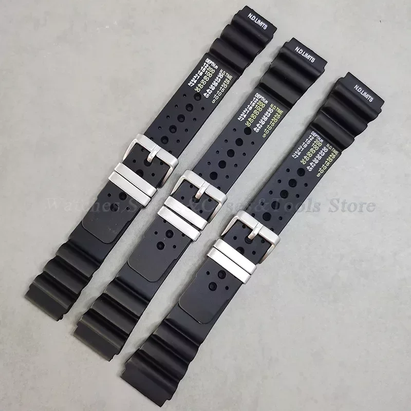 Enhanced Rubber Silicone Sport Watch Band Strap - ND Limits Design, 20/22/24mm, Water-Resistant Resin Bracelet