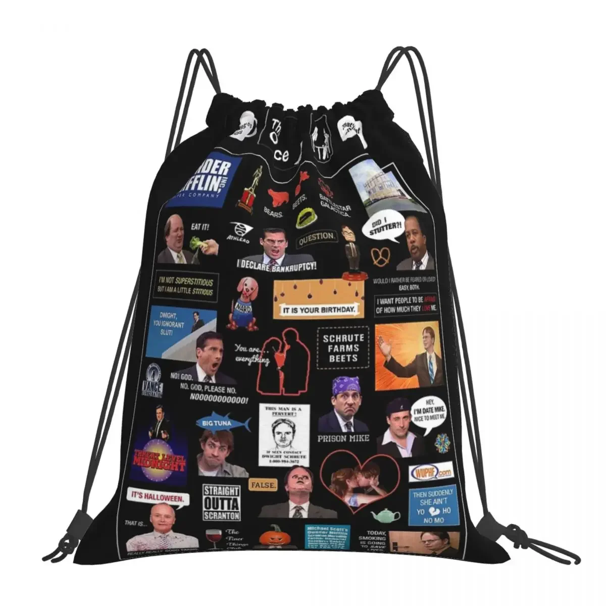 

The Office US Montage Backpacks Fashion Portable Drawstring Bags Drawstring Bundle Pocket Sports Bag BookBag For Travel School