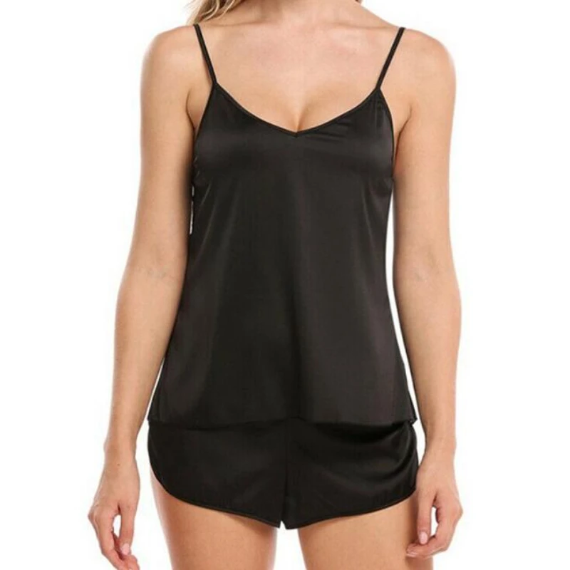 Sexy Women Pajamas Sets Sleepwear For Female Spaghetti Sleeveless Tops + Shorts Home Suit Summer Cami V-Neck Sleepwear Women women pajamas set women pajama suit