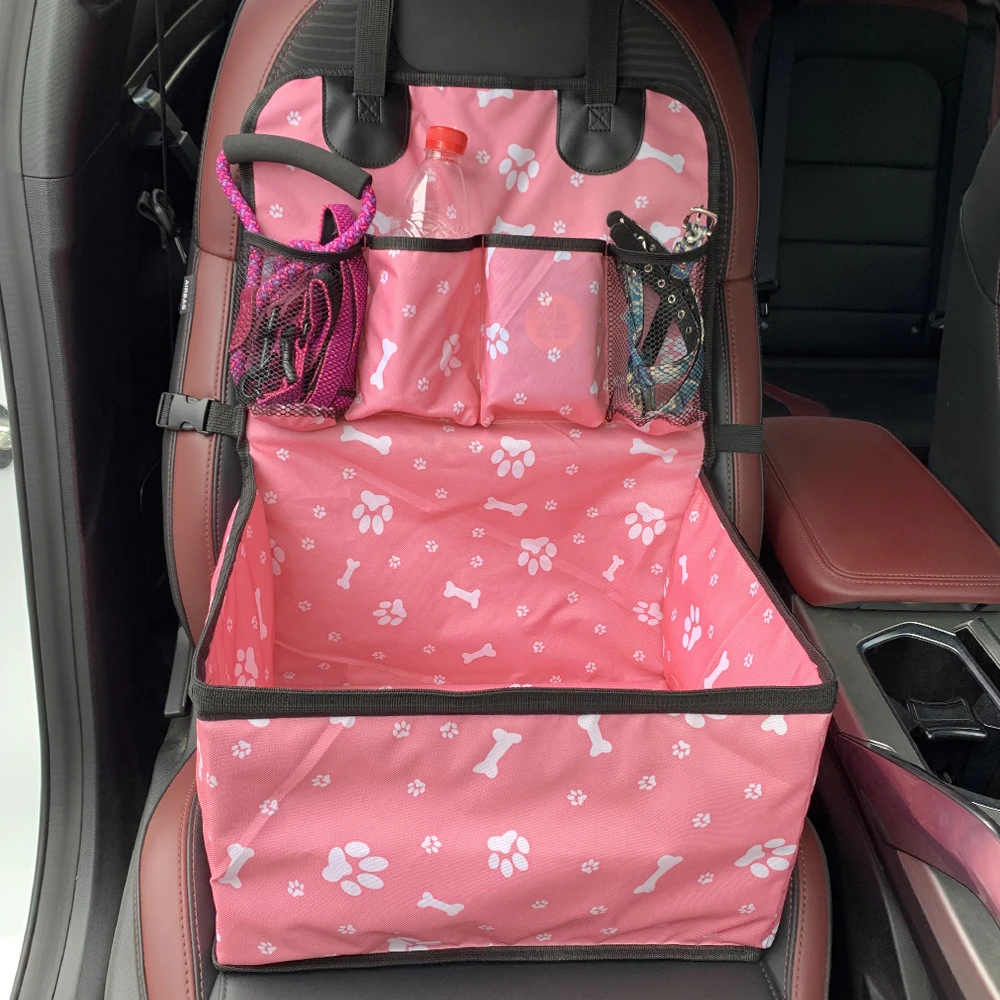 Dog Car Seat With Storage Pockets Scratch Proof Durable Pet Booster Front Seat For Small to Medium Dog dog car seat