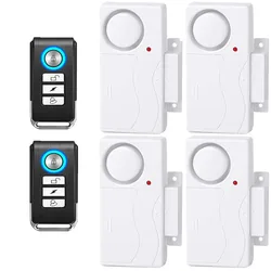 Wireless 110dB Anti - Theft Alarm with Remote Control and Vibration Sensor (4 alarm 2 control)