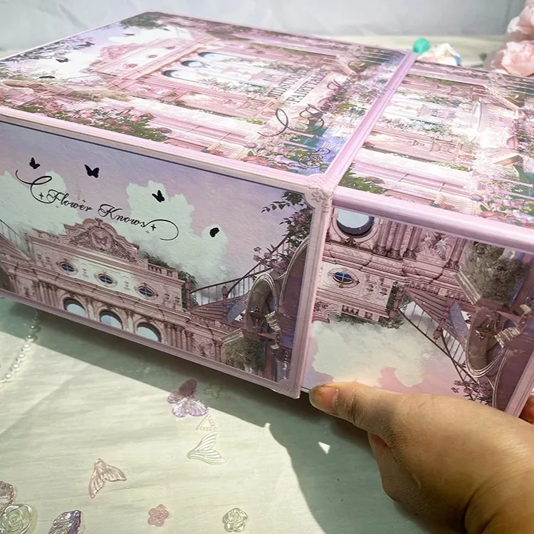 플라워 노즈 리미티드 에디션 핑크 판타지 팰리스 스타일 디자인 한여름 밤 메이크업 서랍형 박스