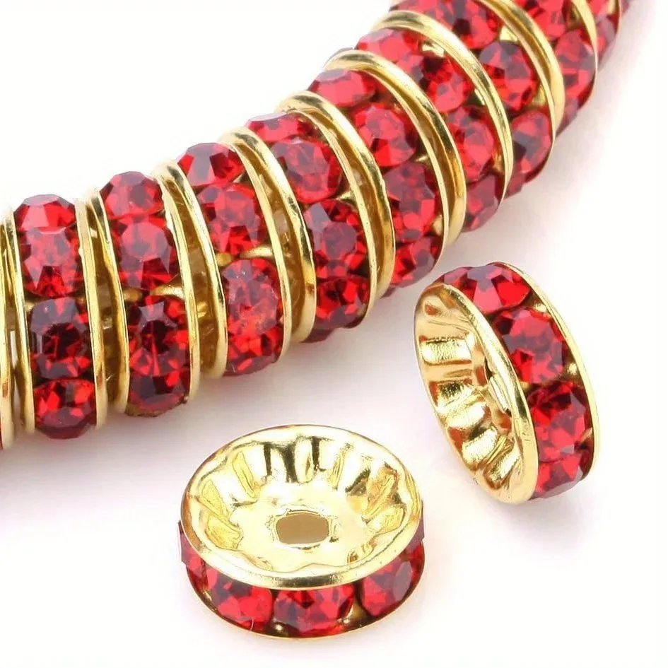 120 Stück 8mm Farbige Flache Runde Eingelegte Wasserdiamanten Lose Abstandsperlen, DIY Armband, Kleidungszubehör, Schmuckherstellung – Detail 13