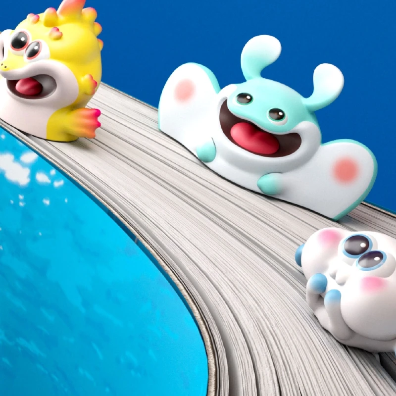 재미있는 북마크 Wacky Pals 해양 동물 모양 학생용 크리스마스 스타킹 Stuffer R9UA