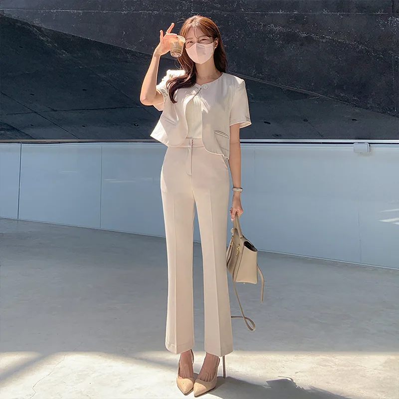 

Bell-Bottom Pants Women's High Waist Slimming 2023 Spring and Summer New Straight Bootcut Trousers Small Cropped Pants Casual Su