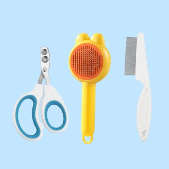 3-piece Cat Grooming Brush Set, Special Needle Comb for Cats, Detangling Brush, Fur Removal Brush, Grooming Tool for Ragdoll Cat