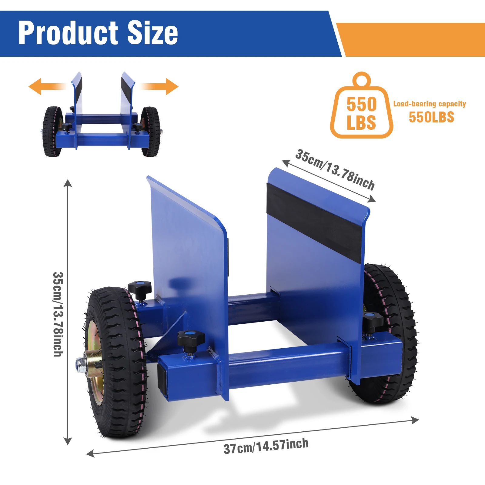 Adjustable Panel Transport Cart Heavy Duty 250KG Capacity Anti Scratch Inflatable Tires for Drywall Stone Glass Lumber Doors