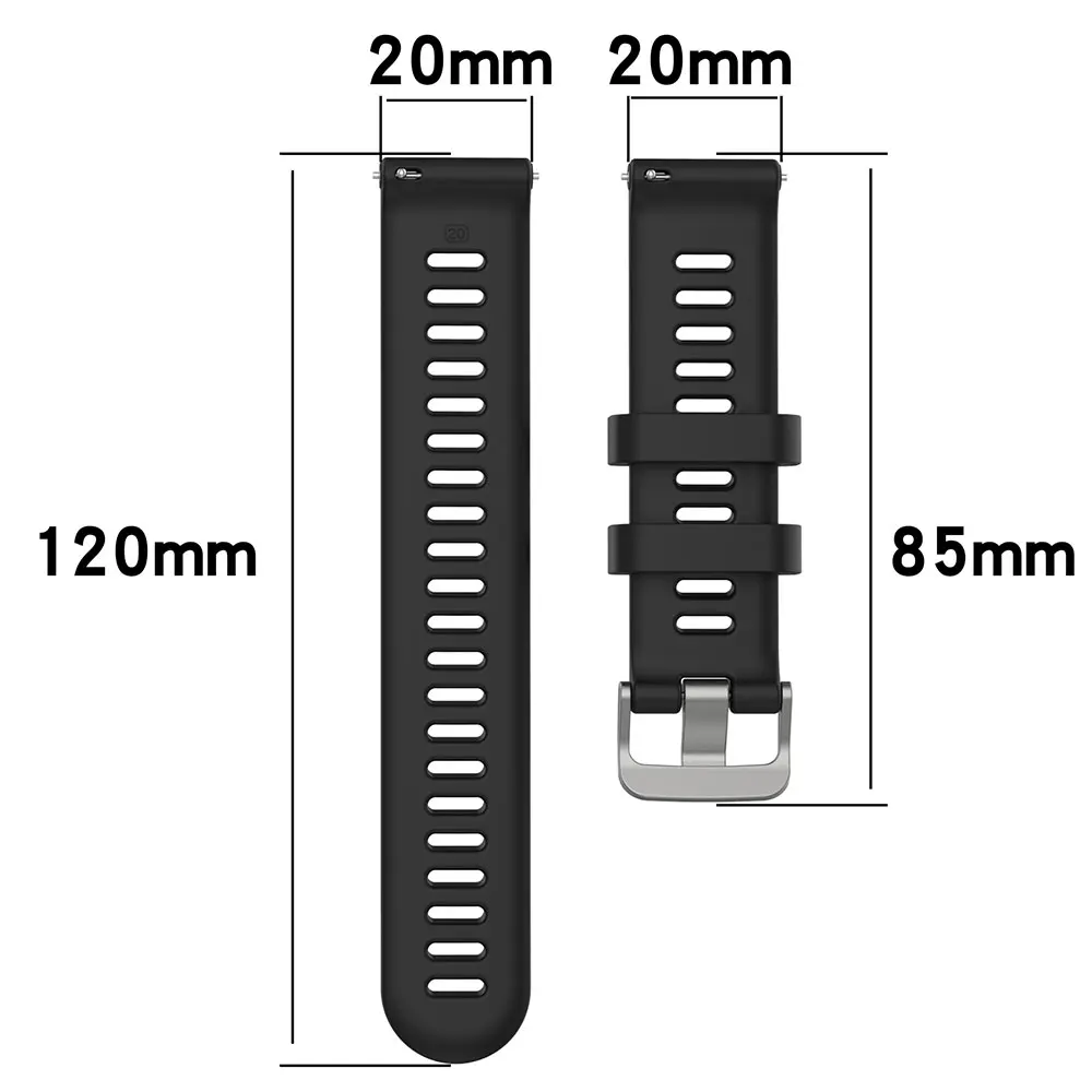 Premium 20MM Silicone Sport Watchband - Durable Strap in Vibrant Colors