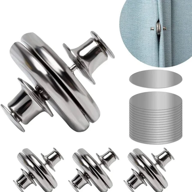 Curtain Magnets Closure Magnetic Curtain Clips Snap Fastener for Indoor  Outdoor Curtains Light Prevent Light Leaking Button 1Set - AliExpress
