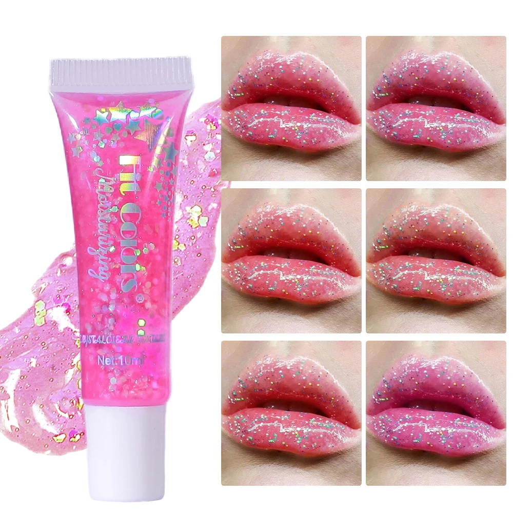 Fit Colors 6 color Mirror Pearl Glitter Warm Change jelly Lip Oil soft smooth silky Moisturizing Lip Gloss Christmas Lip Makeup 2