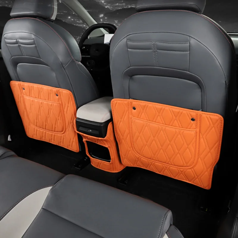 

For MG 4 MG4 EH32 Mulan 2022 2023 Accessories PU Leather Car Anti-Kick Mats Auto Rear Seat Back Protector Cover
