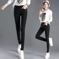 Elegant Solid Straight Pencil Pants Fashion Women Skinny Office Lady Commute Slim Sweatpant Casual Elastic Stretch New Trousers - Image 4