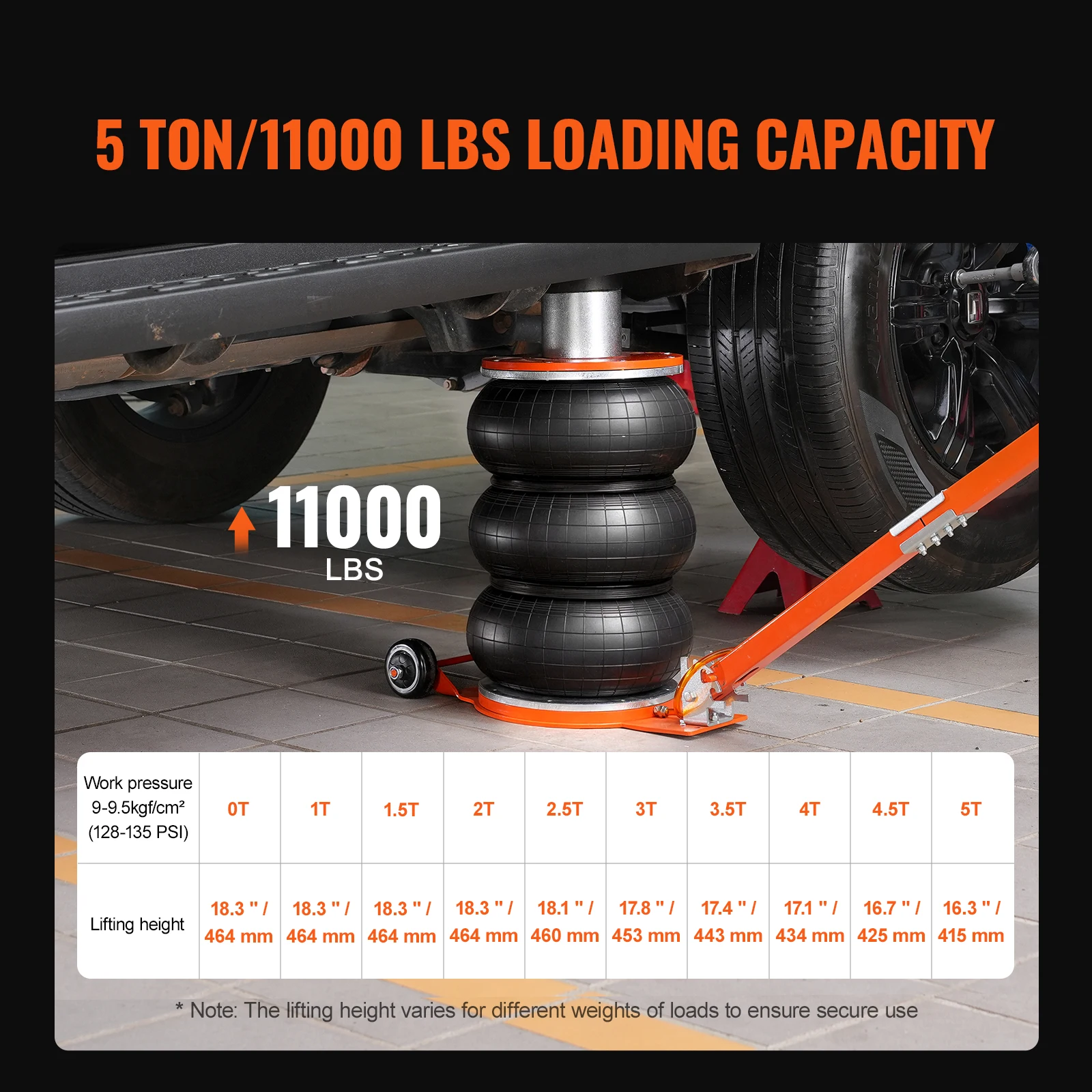 Pneumatic Lifting Jack with Adjustable Handle for Car Maintenance