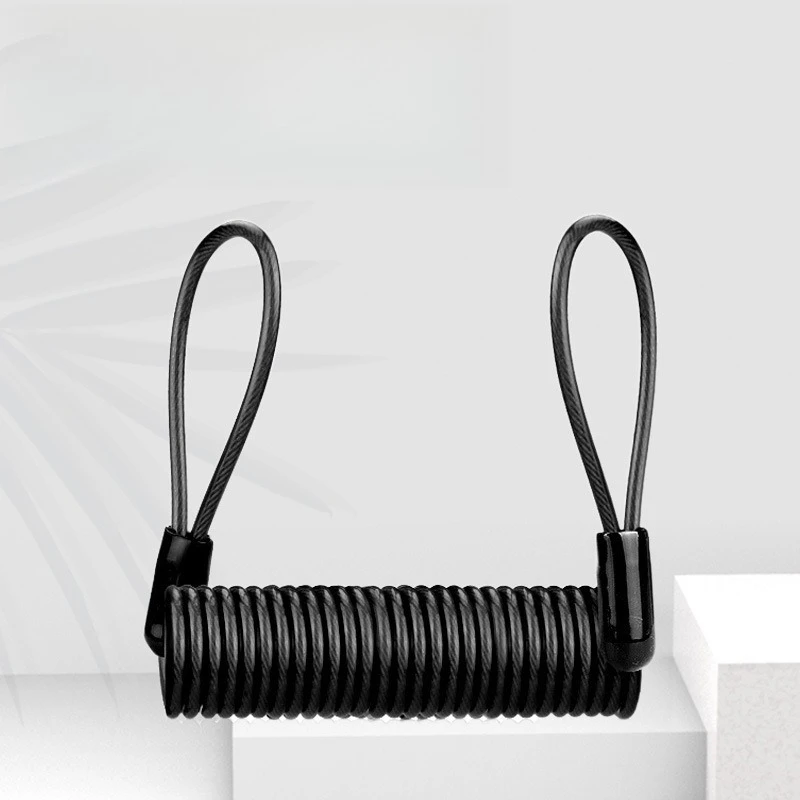 Yellow Disc Lock Reminder Cable Lock Anti-theft Rope Alarm Disc Lock Spring Cable Motorcycle Safety Reminder Convenient
