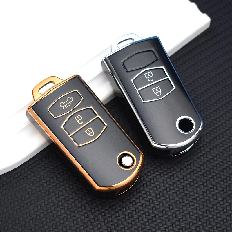 2 3 Pulsanti Tpu Portachiavi Custodia Per Chiave Auto Per Mazda 2 3 5 6 Cx7 Cx9 Rx8 Mx5 Mpv Demio Remote Shell Fob Bag Protector