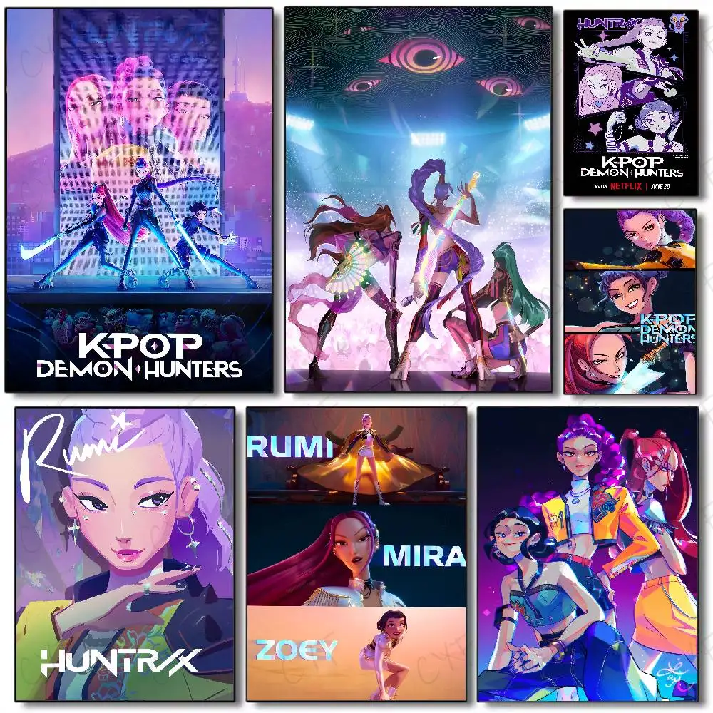 Poster Kpop Demon Hunters, Mira Rumi Joey Huntrix Demon Hunter, Décoration Murale Pour Fans De Kpop, Poster Sans Cadre - France