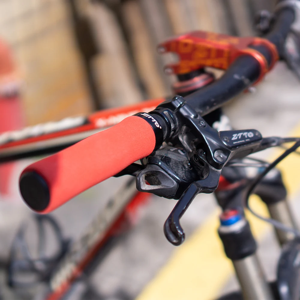 Bike Handlebar Grips ZTTO MTB Sponge Grip Shock-Proof Foam Anti-Slip Lockable 33mm Thicken 1Pair