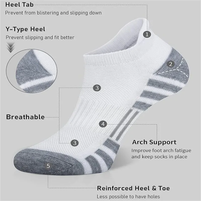 6 24Pairs Ankle Athletic Running Socks Cushioned