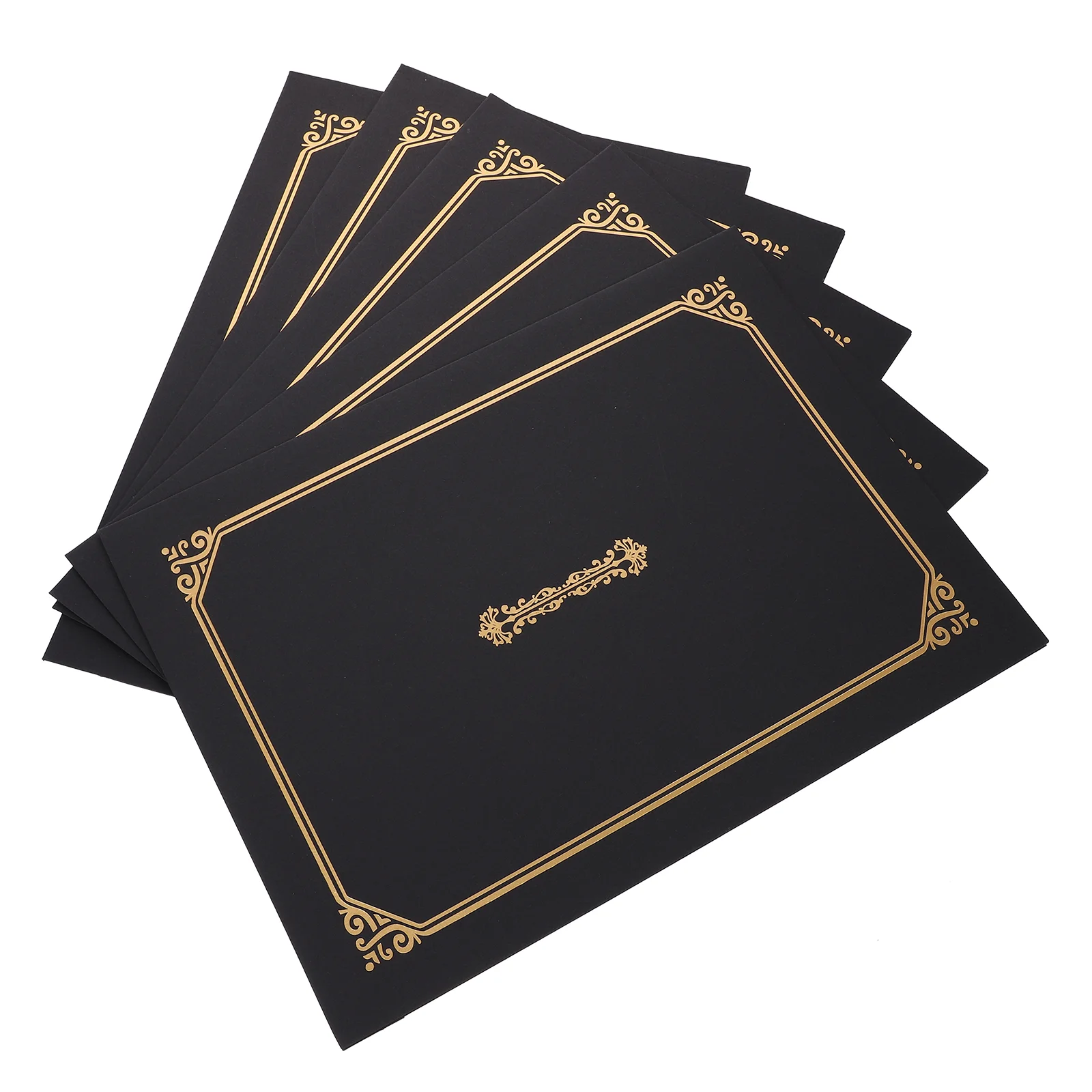 

5 Pcs Gold Stamping Certificate Covers Document Protective Cover Diploma Covers