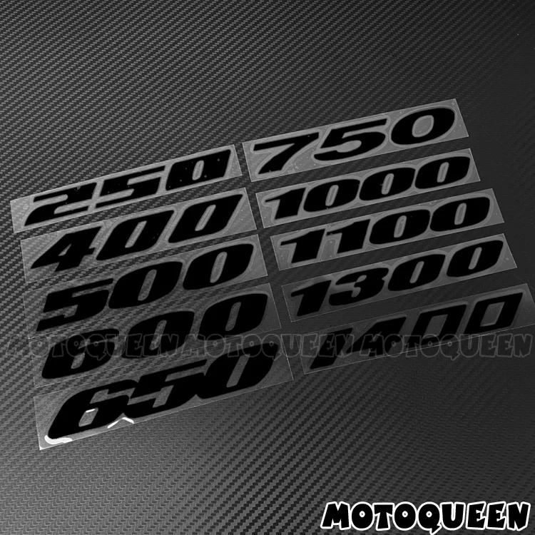 Motorcycle Body Shell Tank Pad Fairing displacement Decals Stickers for Honda Suzuki GSXR GSR 250 400 500 600 650 750 1000 1300