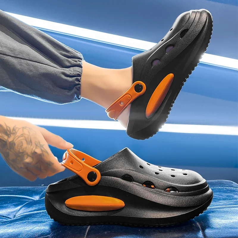 2025 Men and women's new summer thick sole anti-slip wear comfortable sandals beach breathable couple casual slippers men shoes