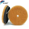Kangti 5/6 Inches Car Polishing Disc Natural Wool Buffing Pads Lamb Woolen DA Polisher Buff Foam Cutting Pads Abrasive Tool Kits 4