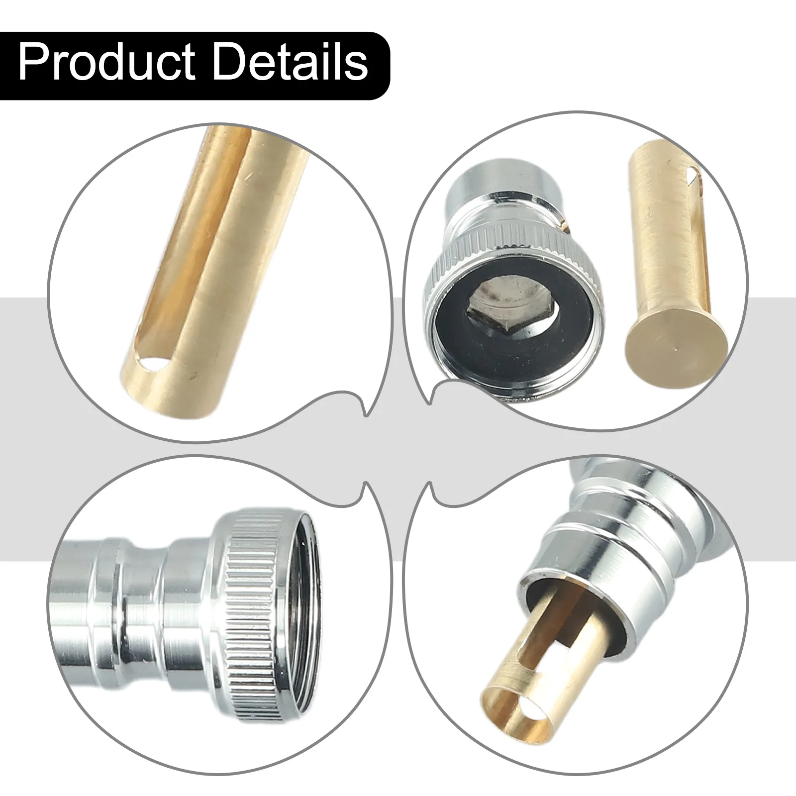 

Brass Faucet Adapter Washing Machine Snap-on Automatic Water Stop Faucet Nozzle Connector Fits All Standard Taps Accessries