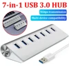 USB 3.0 HUB 7 Ports High Speed Multi Splitter Adapter Aluminum Alloy Hub Up To 5Gbps Docking Station Expander for Laptop Compute 1