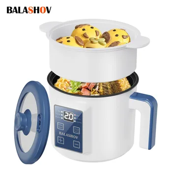 220V Electric Rice Cooker Double Layer Multi Cooker Non-Stick Smart Single MultiCooker Steamed Rice Pot For Home EU Plug 1