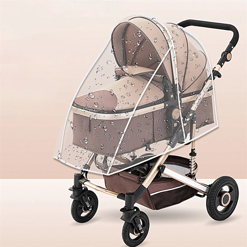 Baby Stroller Rain Cover EVA Universal Baby Stroller Rain Cover Children Car Windshield Waterproof Front Zipper U-shaped Large Opening Enlarged Thickened