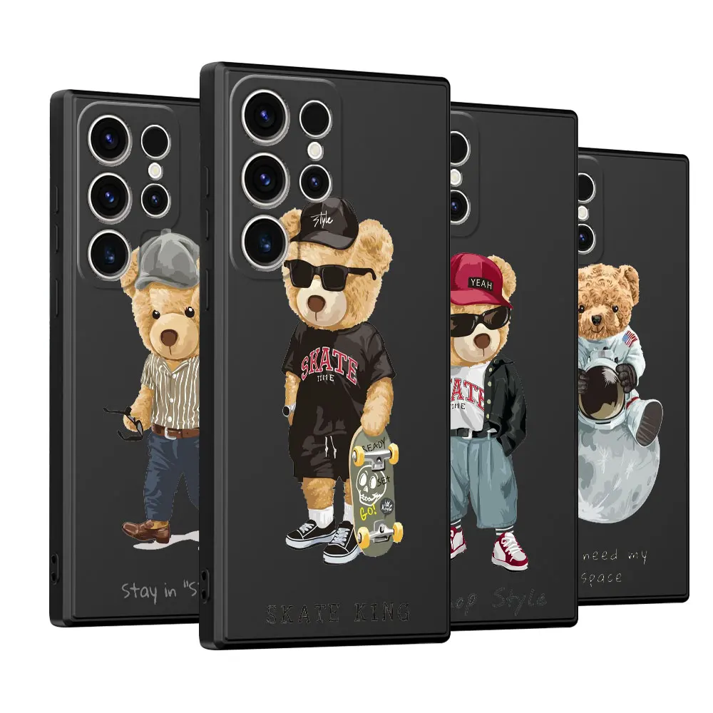 Custodia Per Samsung Galaxy S20 S21 5G S22 Plus S24 Ultra S21 Fe S23 Ultra S20 Ultra Brand Fashion Bear Cover Tpu Soft Antiurto