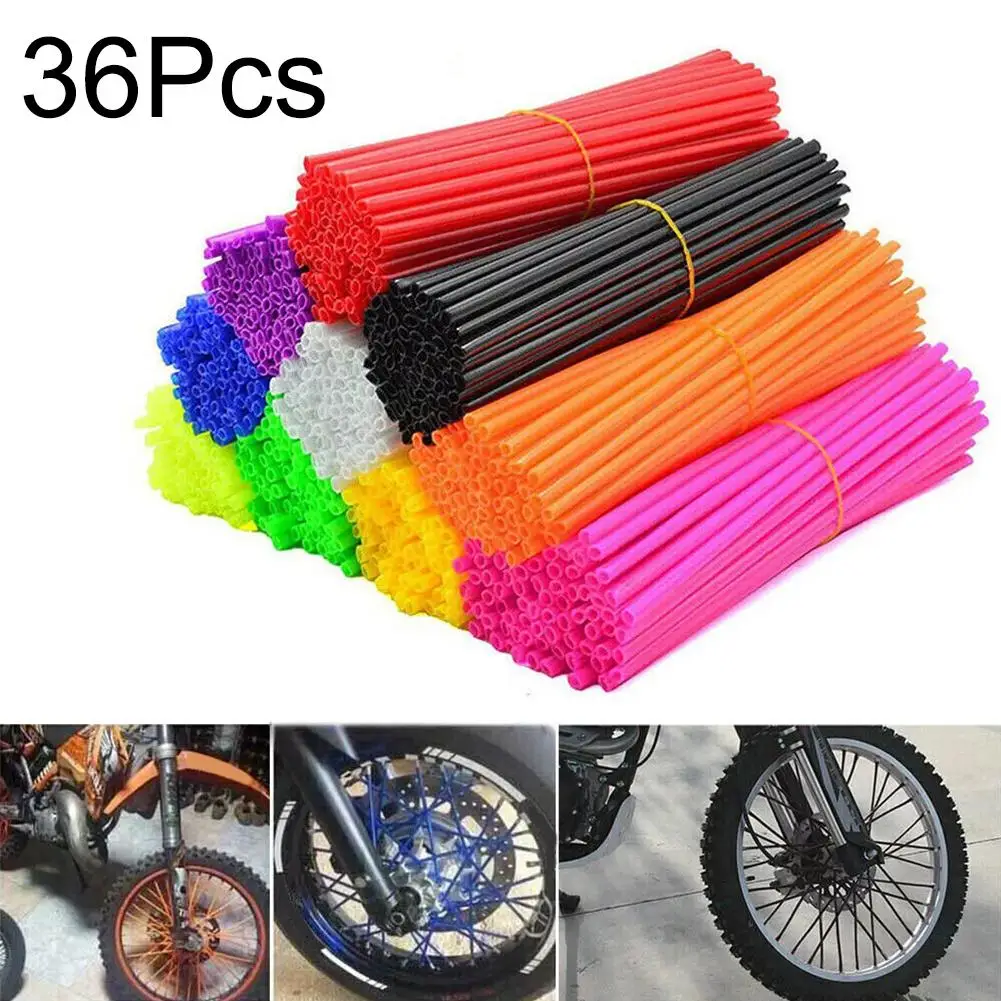 Bicycle Wheel Protector Wraps 24cm Wheel Rim Spoke Wrap Kit for Motorcycle Bike Color Rims Skin Trim Covers Pipe