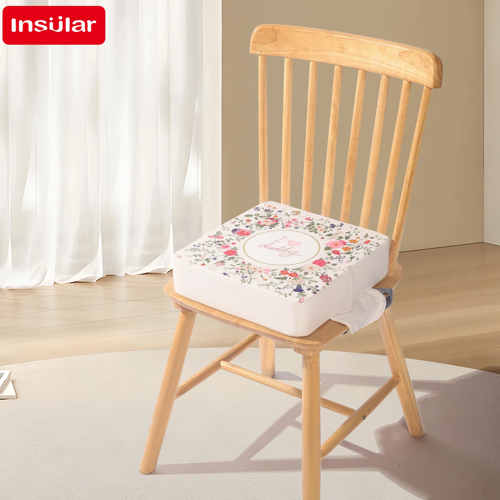 INSULAR Children Kids Increased Booster Seat Cushion Pad Pillow Adjustable Removable Baby Safety Stroller Dining High Chair Seat