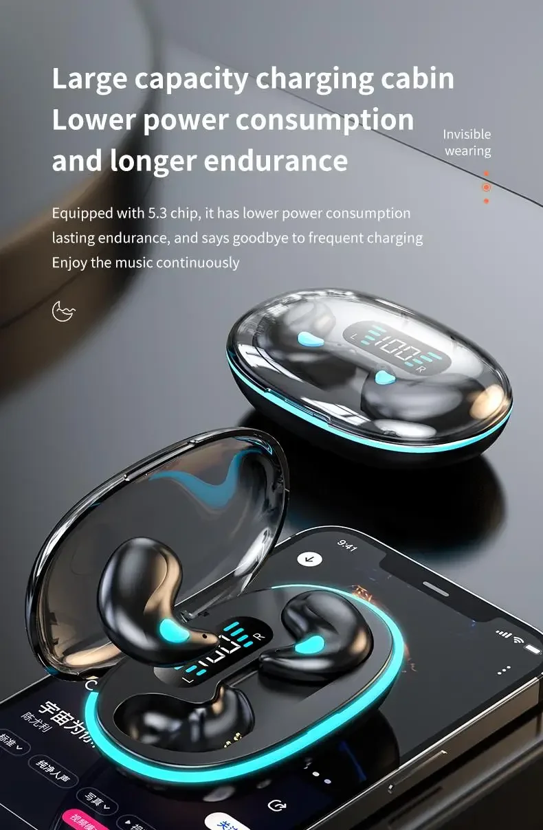 Description Picture 6 of itemNew Sleeping Earbuds Wireless Mini Headphones For Work TWS Bluetooth Earphone Stereo Hidden Headsets with Mic HD Call Waterproof