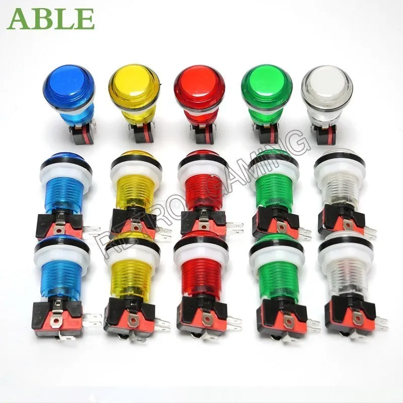 8pcs arcade pandora console led lighting push button snap 28mm silver plated miro switch buttons for diy raspberry pi mame pc 10pcs Arcade Machine Button LED Snap 28mm translucent Miroswitch Push Buttons Lighting for DIY Raspberry pi MAME PC Pandora Game