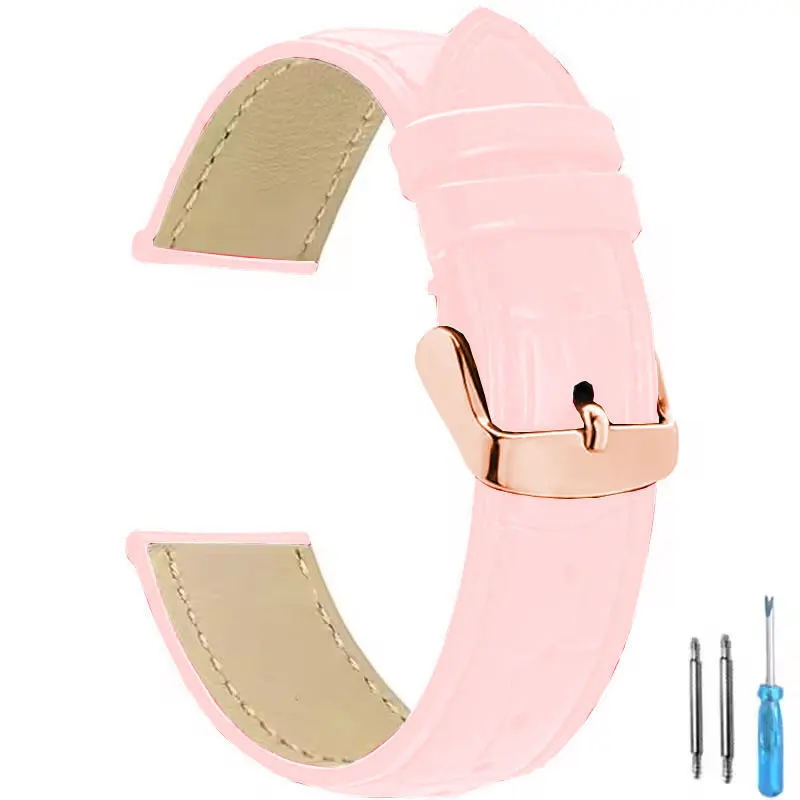 Premium Universal Leather Watch Strap for Men and Women - Elegant Replacement Watchband