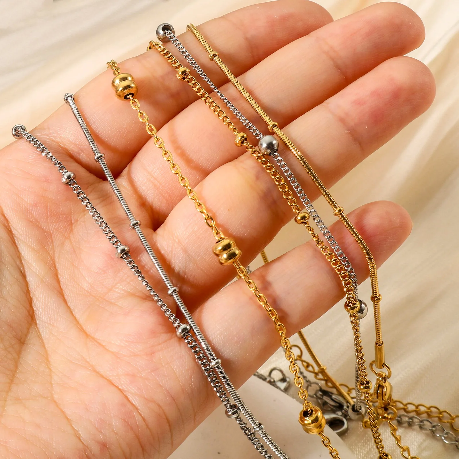 Anklet Bracelet Silver Color/Gold Color Golden Round Charm 304 Stainless Steel For Women Jewelry Barefoot Chain 1 Piece