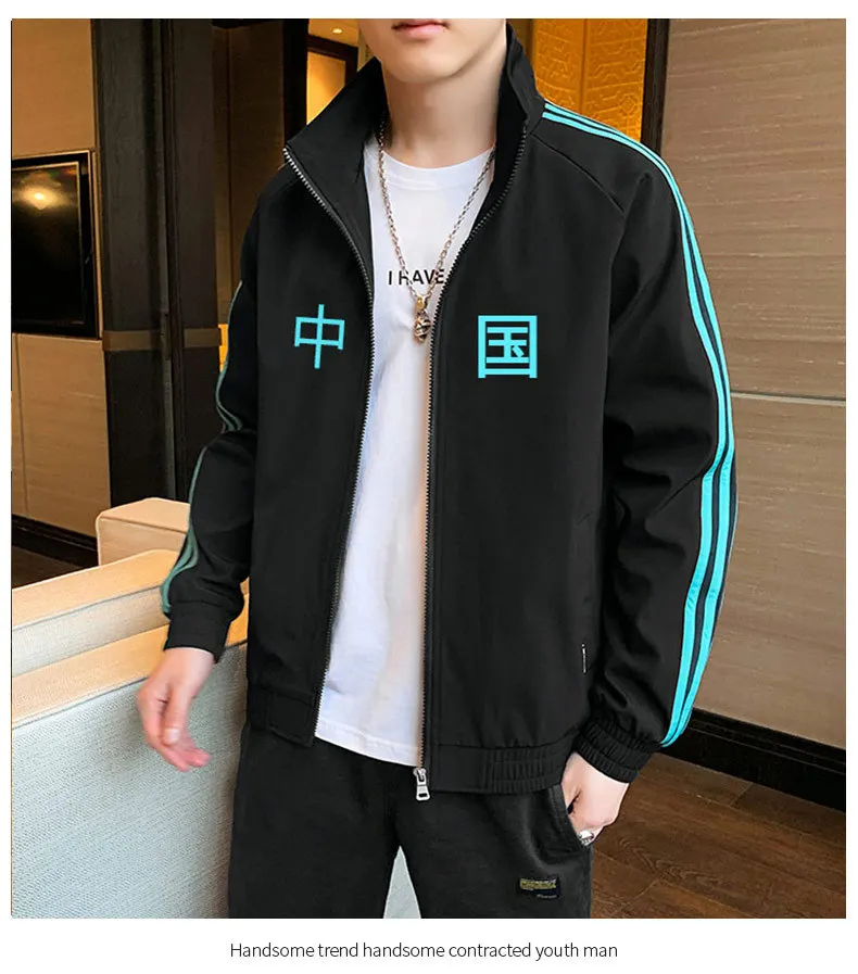 Student thin jacket Spring and autumn casual hooded new zipper sweatshirt windproof jacket youth solid color top men's coats & jackets