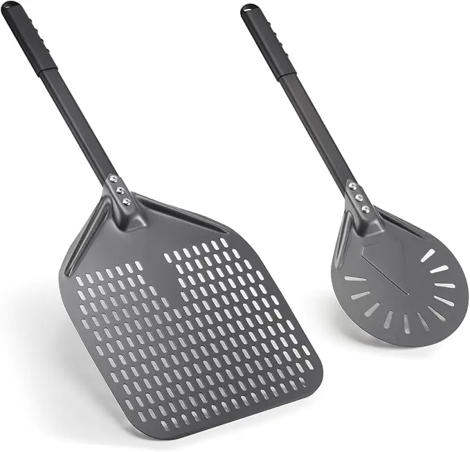 Pizza Peel 7/8/9/12inch Professional Pizza Spatula Paddle Perforated Aluminum Metal Pizza Turning Peel For Homemade Oven Accessories