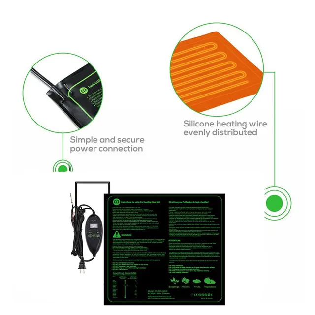 Eu Dugó Vízálló Palánták Fűtő Szőnyeg 52X52Cm Növény Usa Magvak Csírázási Terjedése Klón Indító Pad Kerti Készletek - Image 3