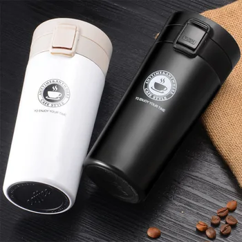 Tasse à café en acier inoxydable de 380/510ML, bouteille thermique pour voiture, flacon sous vide pour Sports de plein air, garde le froid et la chaleur 1