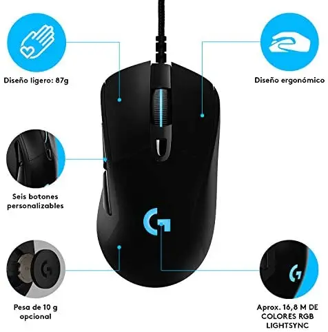 Logitech G403 HERO Gaming Mouse with LIGHTSYNC RGB Lighting