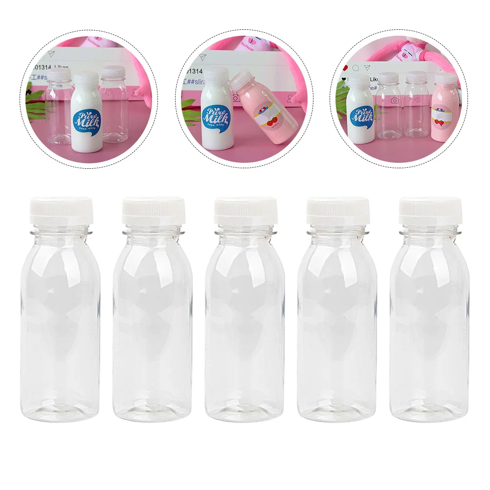

12 Pcs Yogurt Bottle Pet Juice Storage Bottles Milk Refrigerator The Transparent Drink Wide Mouth
