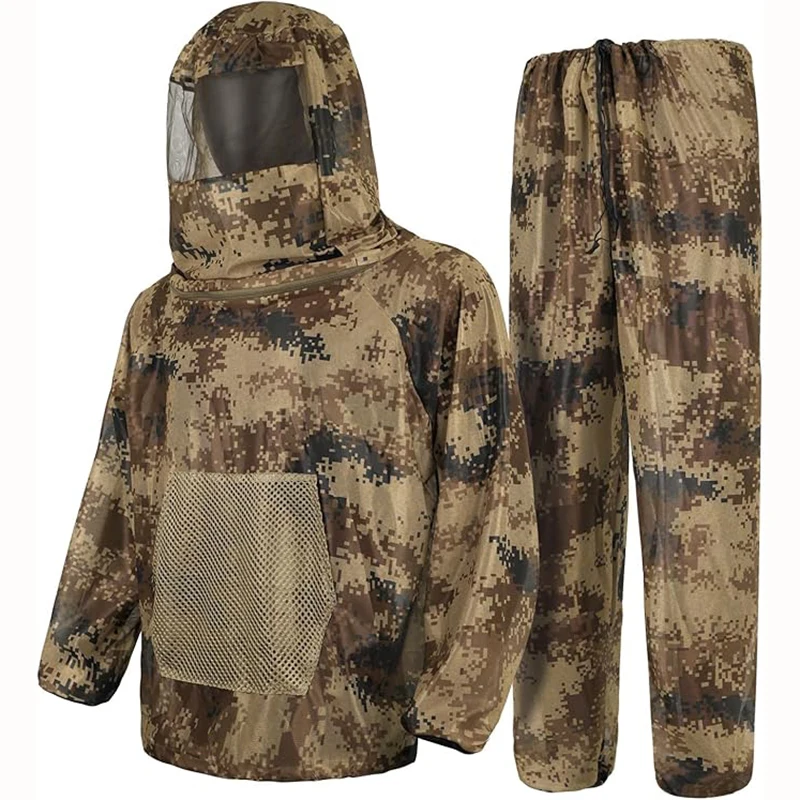 Combinaison anti-moustiques à capuche pour pêche en zone humide et chasse