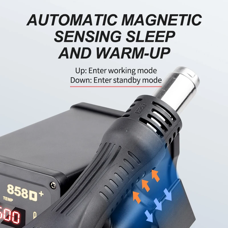 YGTOOLS 858D Digital Hot Air Gun SMD Rework Station BGA Soldering Station For IC SMT Mobile Repair 4
