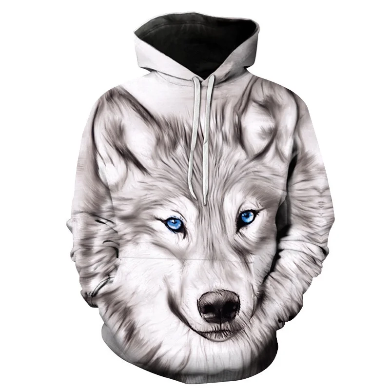 

Y2K Howl Wolf Hoodie 3D Animal Pattern Sweatshirt Men Women Hooded Autumn And Winter Clothing Fashion Harajuku Oversized Hoodie