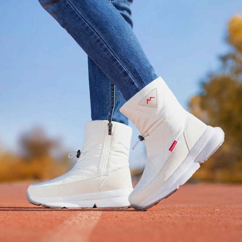 New Waterproof Snow Boots Woman Thick Warm Waterproof Anti-skid Lady Fashion Lightweight Outdoor Casual Boot Female Snow Boots