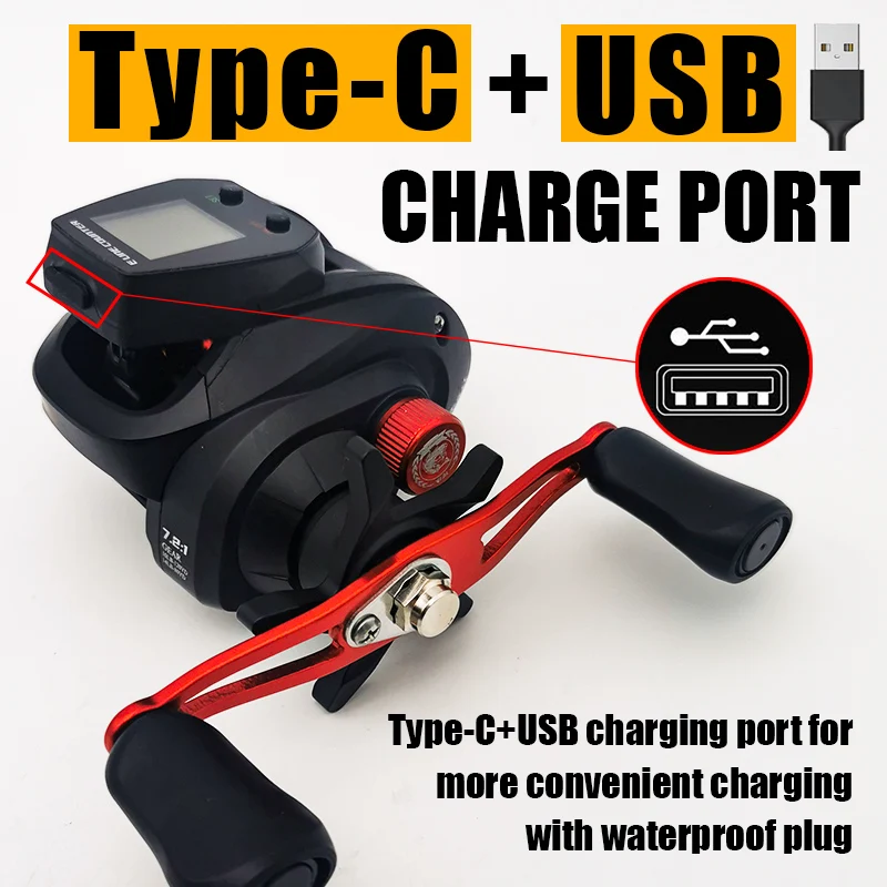 Fishing reel Electronic counting fishing wheel 7.2:1 10kg saltwater freshwater application