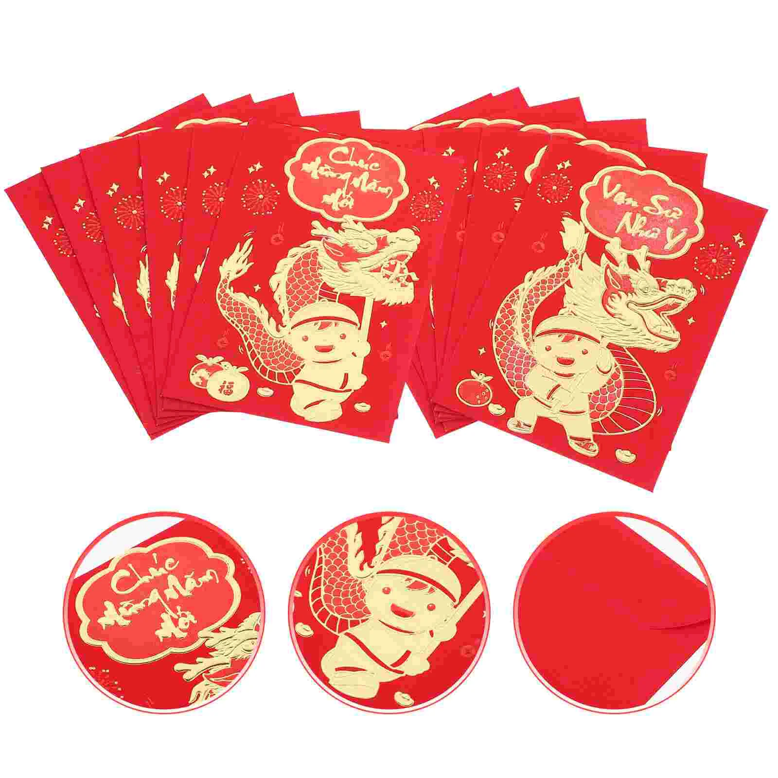 Money Red Pockets Chinese Lucky Money Envelopes Year Red Envelopes Cash Envelopes Money Bags Random Style